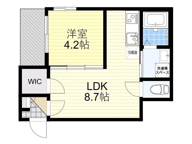 M-CITY千林大宮Ⅱ(1LDK/1階)の間取り写真