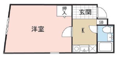 河原ビル(1K/3階)の間取り写真