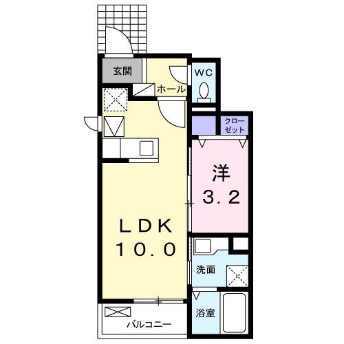 ヴァン・フォルス(1LDK/1階)の間取り写真