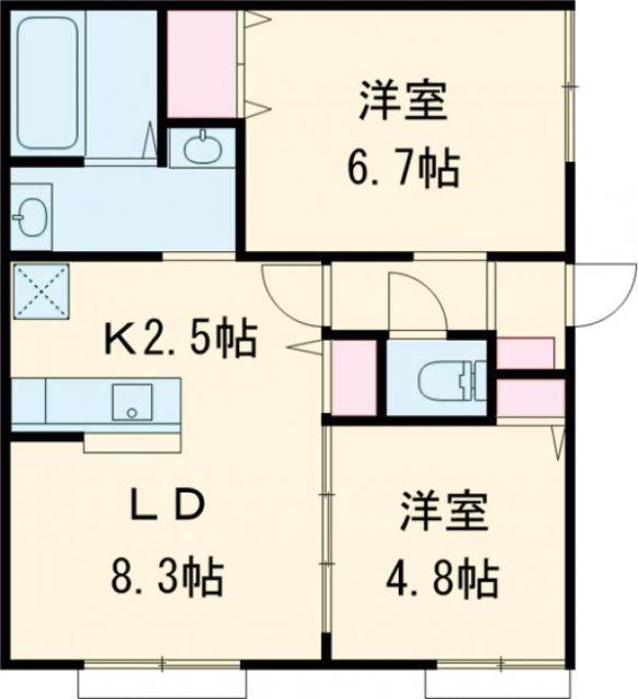 エバーミーハウス(2LDK/1階)の間取り写真