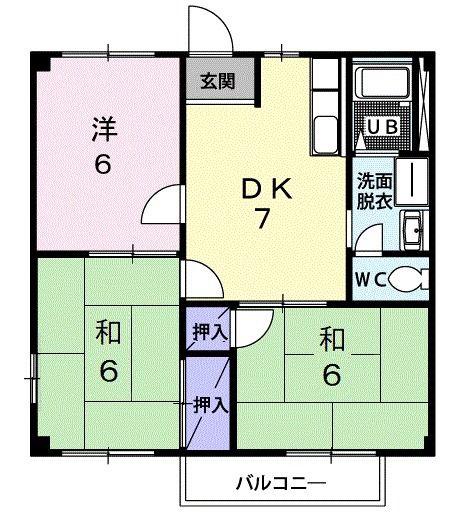 モラールB(3DK/2階)の間取り写真