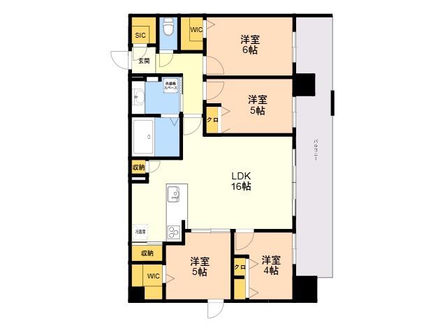 SーRESIDENCE博多駅東AWESOME(4LDK/13階)の間取り写真