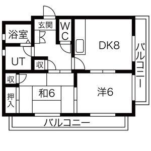 サンライズマンション(2DK/2階)の間取り写真