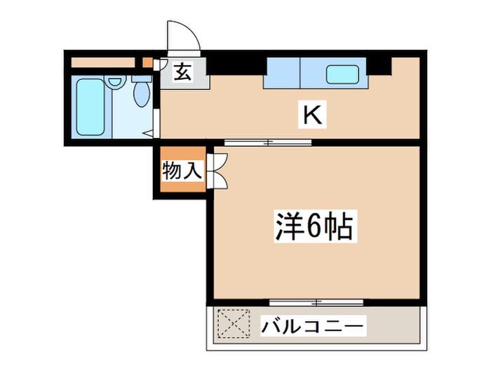 グリーンハイツ黒川(1K/2階)の間取り写真