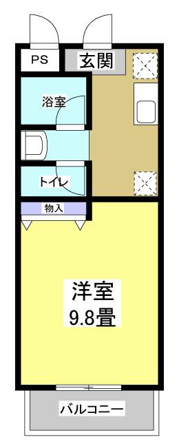みゆき一番館(1K/2階)の間取り写真