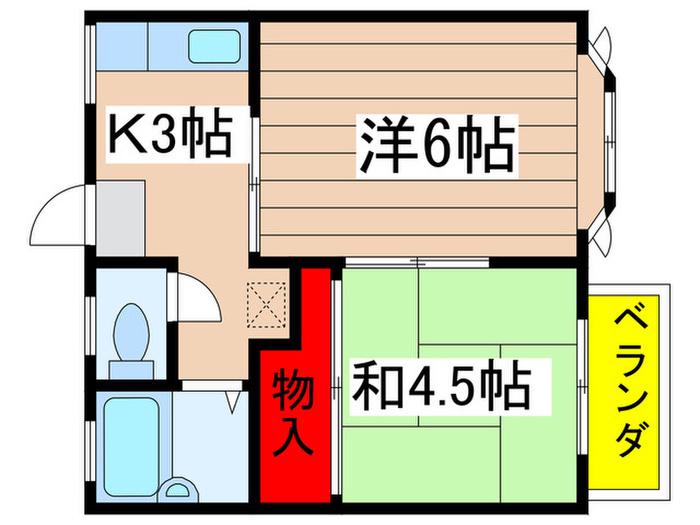 MKハイツ(2K/1階)の間取り写真