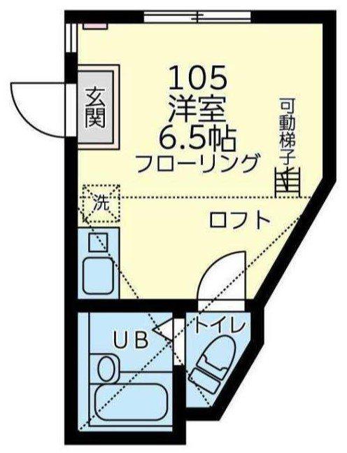 ユナイト七島アルカシオン(ワンルーム/1階)の間取り写真