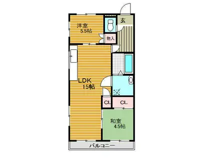メゾン大井(2LDK/1階)の間取り写真