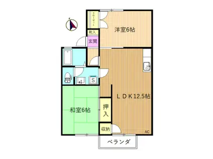 サンライズひばりが丘(2LDK/2階)の間取り写真