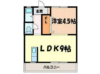 Fメゾン堀田(1LDK/2階)の間取り写真