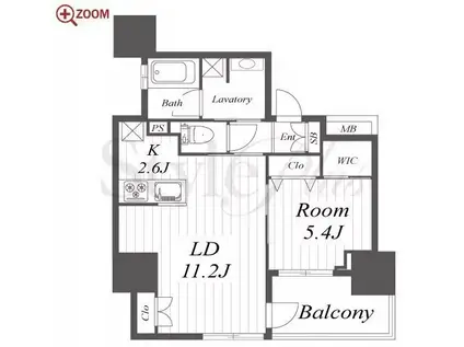 オープンレジデンシア名古屋栄(1LDK/10階)の間取り写真