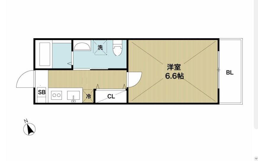 LA VITA 竹ノ塚(1K/1階)の間取り写真