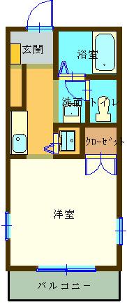 カーサ レジーナ(1K/2階)の間取り写真