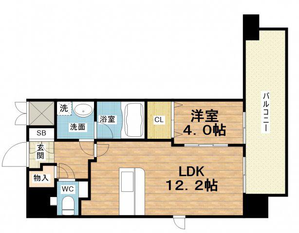 SPLENDIDE NAMBAIII(1LDK/4階)の間取り写真