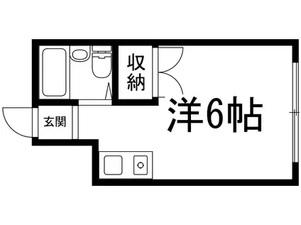 クレセル箕面(ワンルーム/1階)の間取り写真