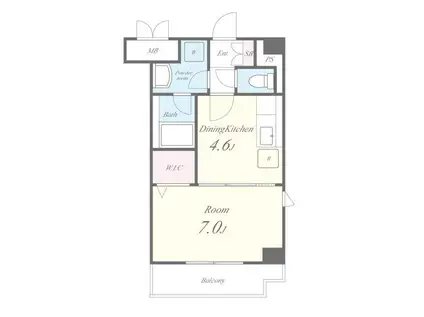 WONTAEK(1DK/4階)の間取り写真