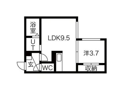 KOTONI GROOVE コトニグルーヴ(1LDK/3階)の間取り写真