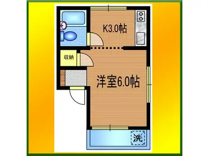 コーポマツモト(1K/2階)の間取り写真