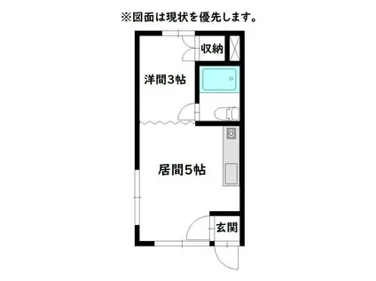 KS2・2 A棟(1DK/1階)の間取り写真