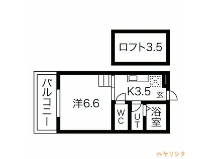 シャトーセルリアンMORIYAMA(1K/1階)の間取り写真