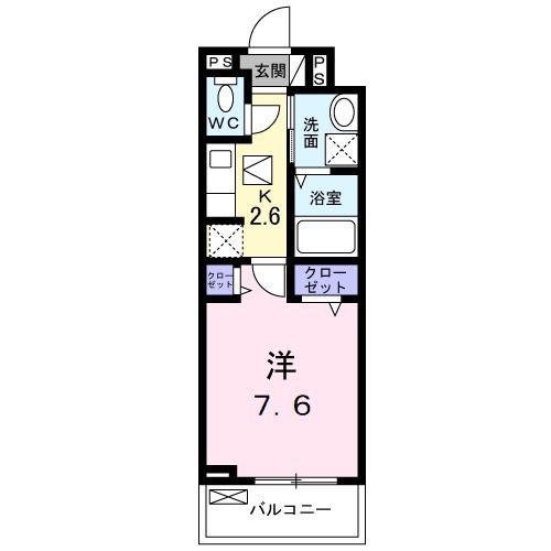 ウィステリア C(1K/1階)の間取り写真