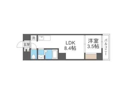 GARDENIA堺東(1LDK/9階)の間取り写真