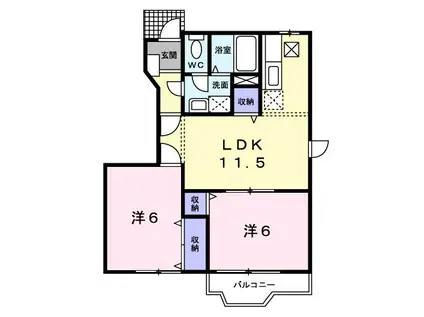 K・レジデンスII(2LDK/1階)の間取り写真