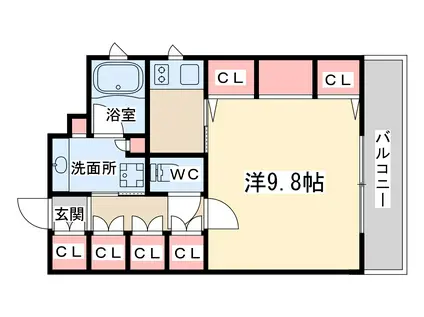 カイセイ梅田(1K/8階)の間取り写真