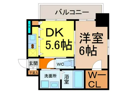 エステムプラザ名古屋駅前プライムタワー(1DK/11階)の間取り写真