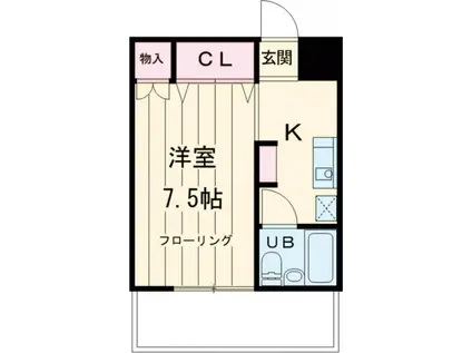 ベルエール調布(1K/4階)の間取り写真