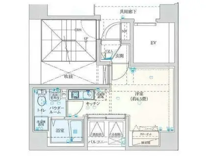 バージュアル横濱鶴見II(ワンルーム/6階)の間取り写真