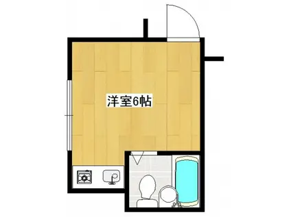 コーポふじ(ワンルーム/1階)の間取り写真