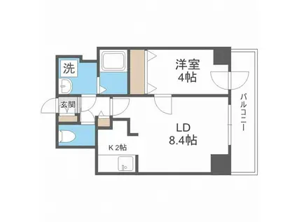 インボイス札幌レジデンス(1LDK/3階)の間取り写真