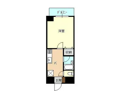 オルザス新潟(1K/8階)の間取り写真