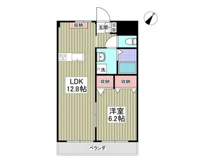エトワール八幡(1LDK/3階)の間取り写真