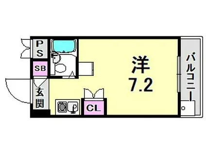 ラファエラ鳴尾II(ワンルーム/5階)の間取り写真
