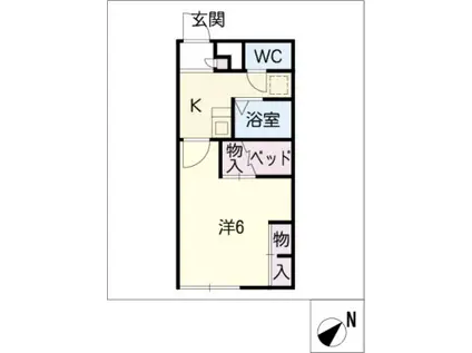 レオパレスアイリス(1K/2階)の間取り写真