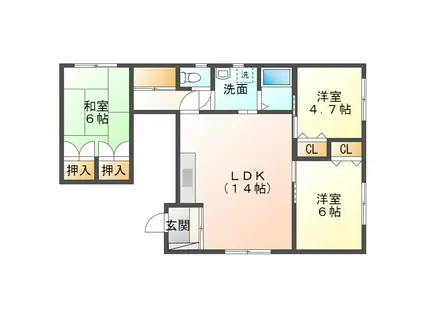 アクロス(3LDK/2階)の間取り写真