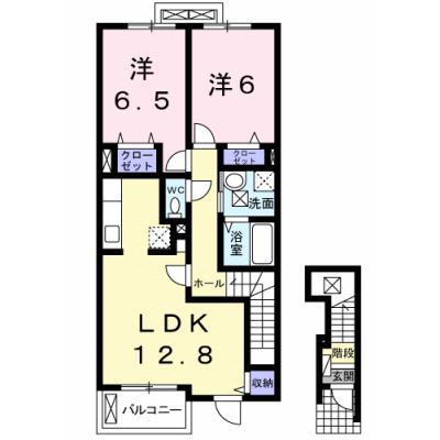 フォレ羽鳥野II(2LDK/2階)の間取り写真