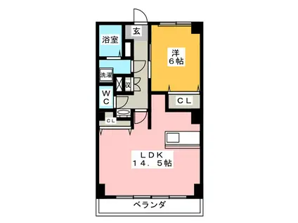 ハイツ伊藤(1LDK/3階)の間取り写真