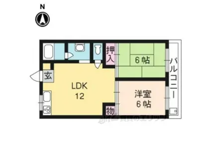 シャンボール山田(2LDK/4階)の間取り写真