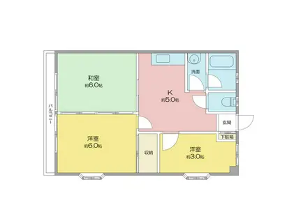 一宮パークハイツ(3K/3階)の間取り写真