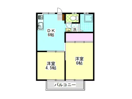 サンハイツ純(2DK/1階)の間取り写真