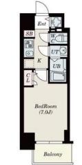 S-RESIDENCE難波BRILLER(1K/5階)の間取り写真