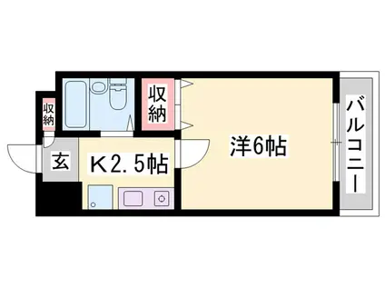 ヴェルドミール姫路(1K/5階)の間取り写真