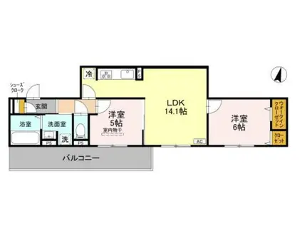 GRAMM奥海印寺 イースト(2LDK/3階)の間取り写真