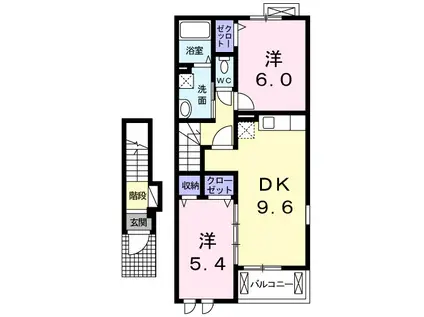 エクセレントII(2LDK/2階)の間取り写真