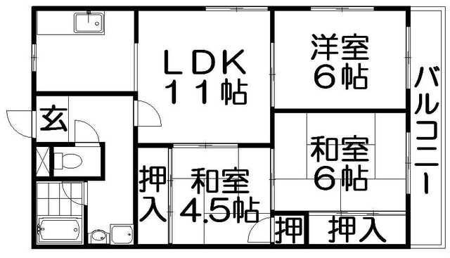 ハイツコスモス(3LDK/2階)の間取り写真