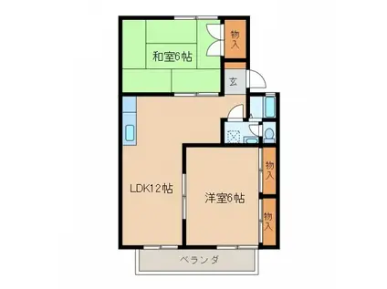 スミヤハウス(2LDK/2階)の間取り写真