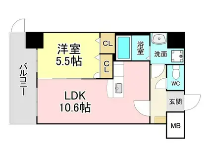 F・STAGE折尾(1LDK/1階)の間取り写真